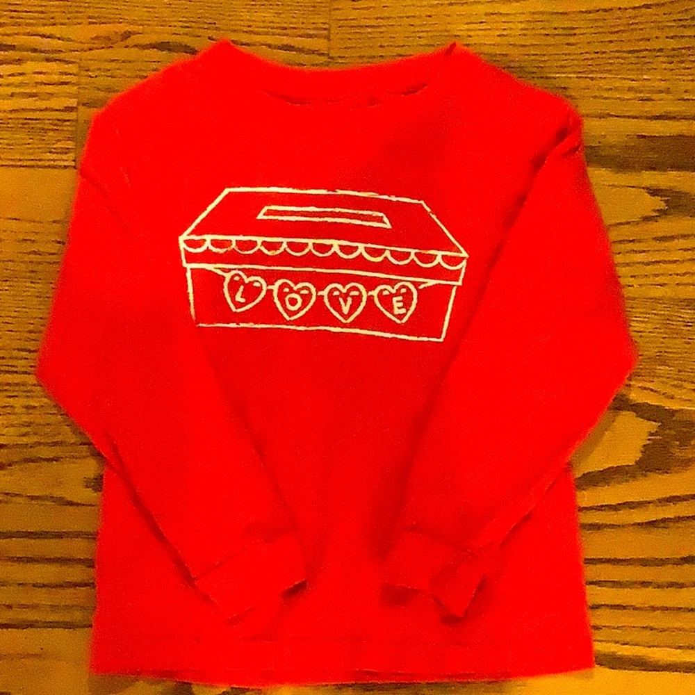 Mustard & Ketchup Kids Red Valentines long sleeve shirt size XS